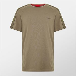 Hugo Mens Sporty Tape Logo T-Shirt / Light Beige